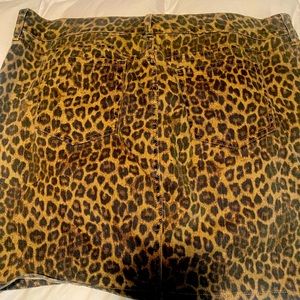 Leopard Denim mini skirt